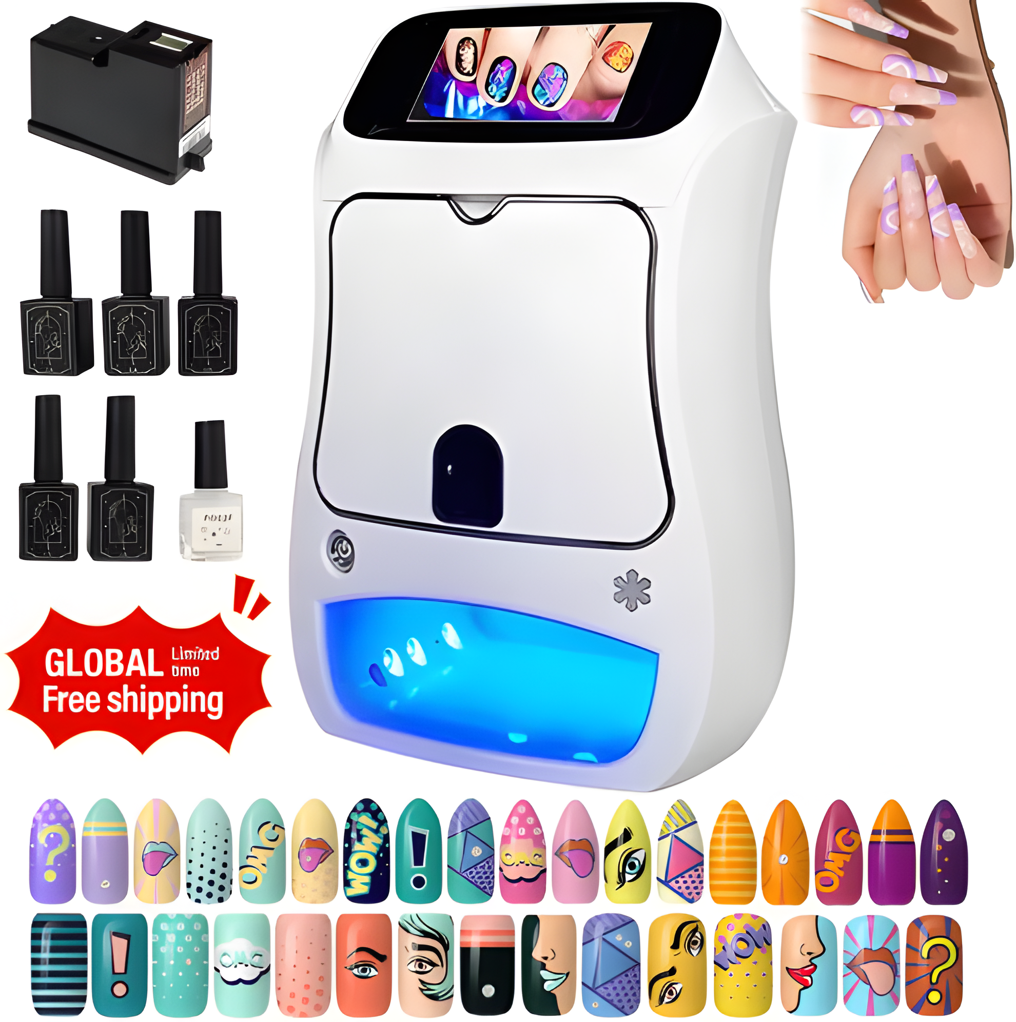 3D Portable Automatic Manicure DIY Nail Print Art Designs Machine Polish WiFi Digital Auto Nail Printer